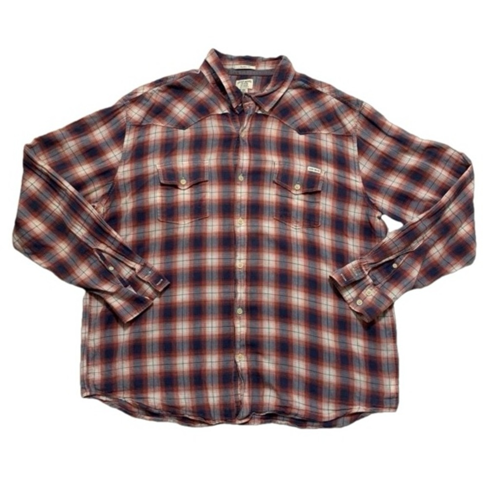 Lucky Brand Multi Colored Plaid Button Up Classic Fit Collared Long Sleeve Shirt